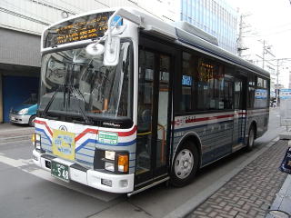 市内循環線で使用されるノンステップバス